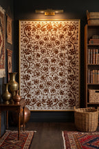 Trailing Thorn Hand-Embroidered Cotton Suzani Throw