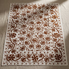 Trailing Thorn Hand-Embroidered Cotton Suzani Throw