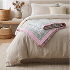 Heritage Indigo Handmade Kantha Queen bedspread