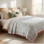 Heritage Indigo Handmade Kantha Queen bedspread