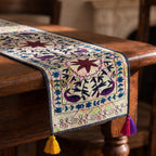 Meadow Song Exclusive Hand Embroidered Suzani Kantha Runner