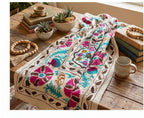 Bending Bough Hand-Embroidered Cotton Suzani Throw