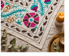 Bending Bough Hand-Embroidered Cotton Suzani Throw