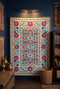 Bending Bough Hand-Embroidered Cotton Suzani Throw