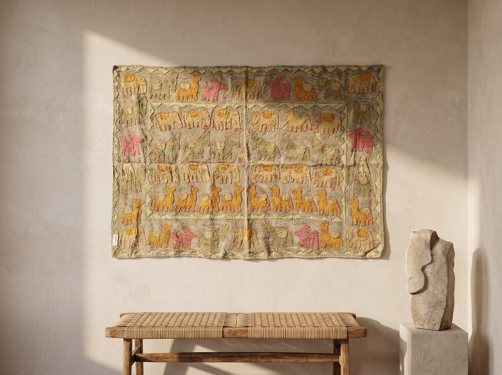 Bearberry Appliqué Pure Cotton Wall Hanging