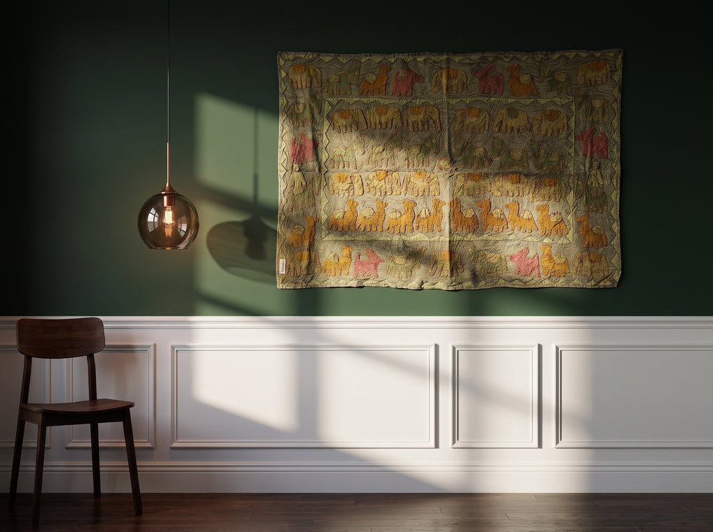 Bearberry Appliqué Pure Cotton Wall Hanging