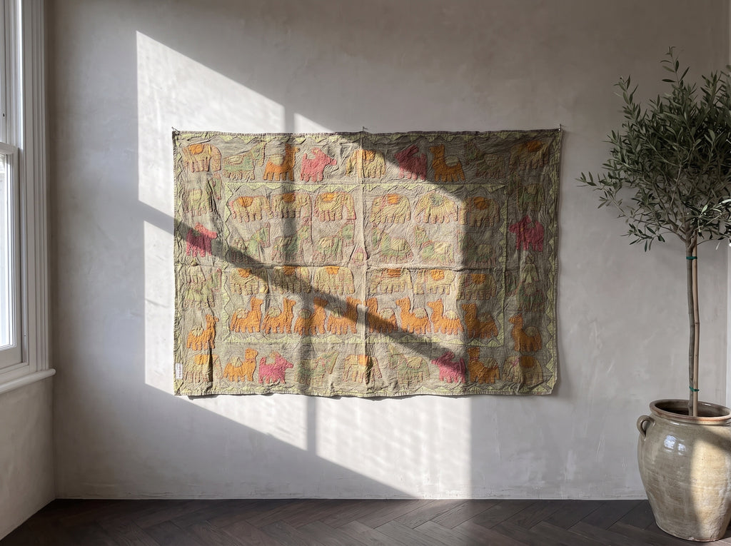 Bearberry Appliqué Pure Cotton Wall Hanging