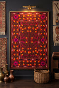 Wandering Meadow Hand-Embroidered Cotton Suzani Throw