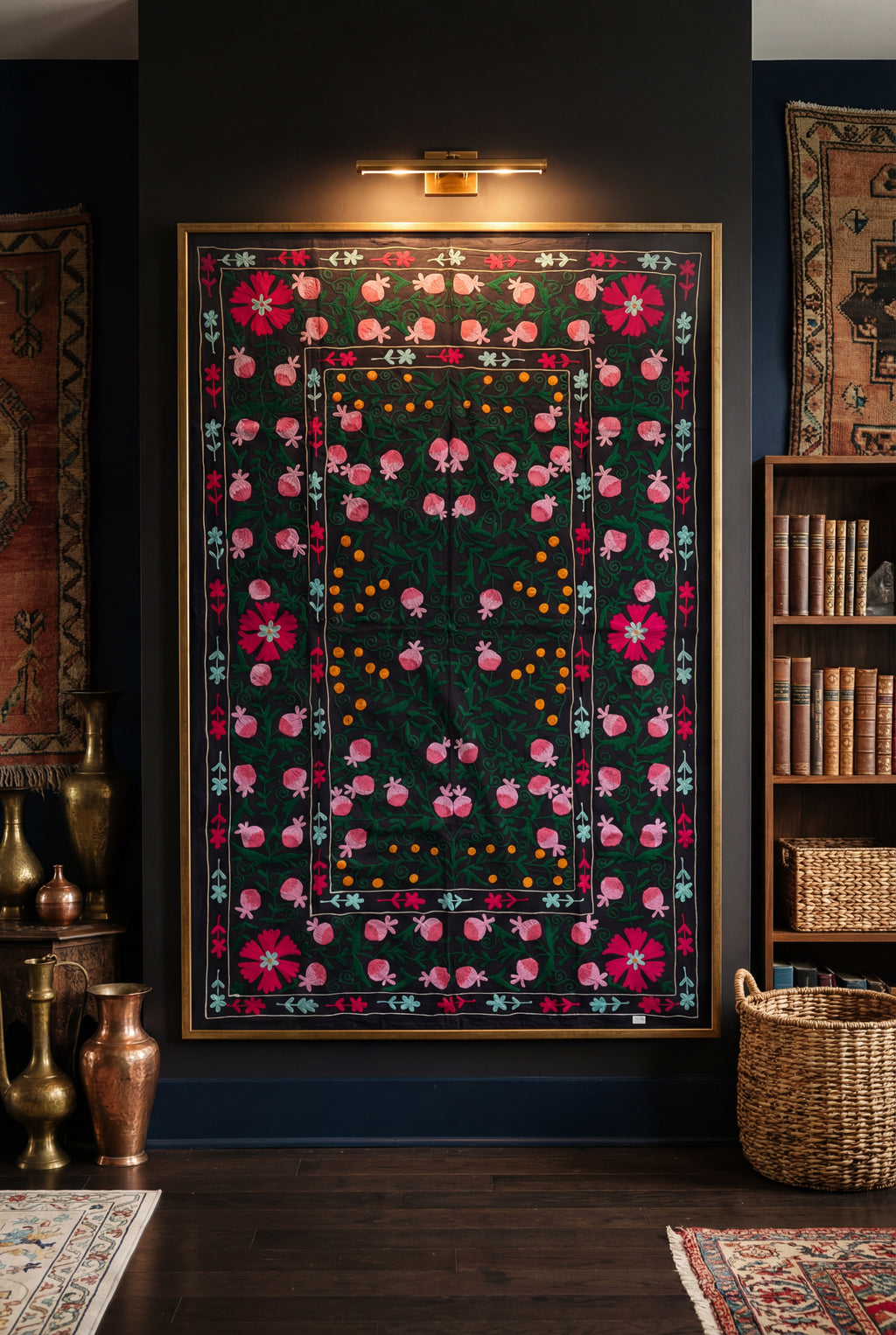 Chasing Canyons Hand-Embroidered Cotton Suzani Throw