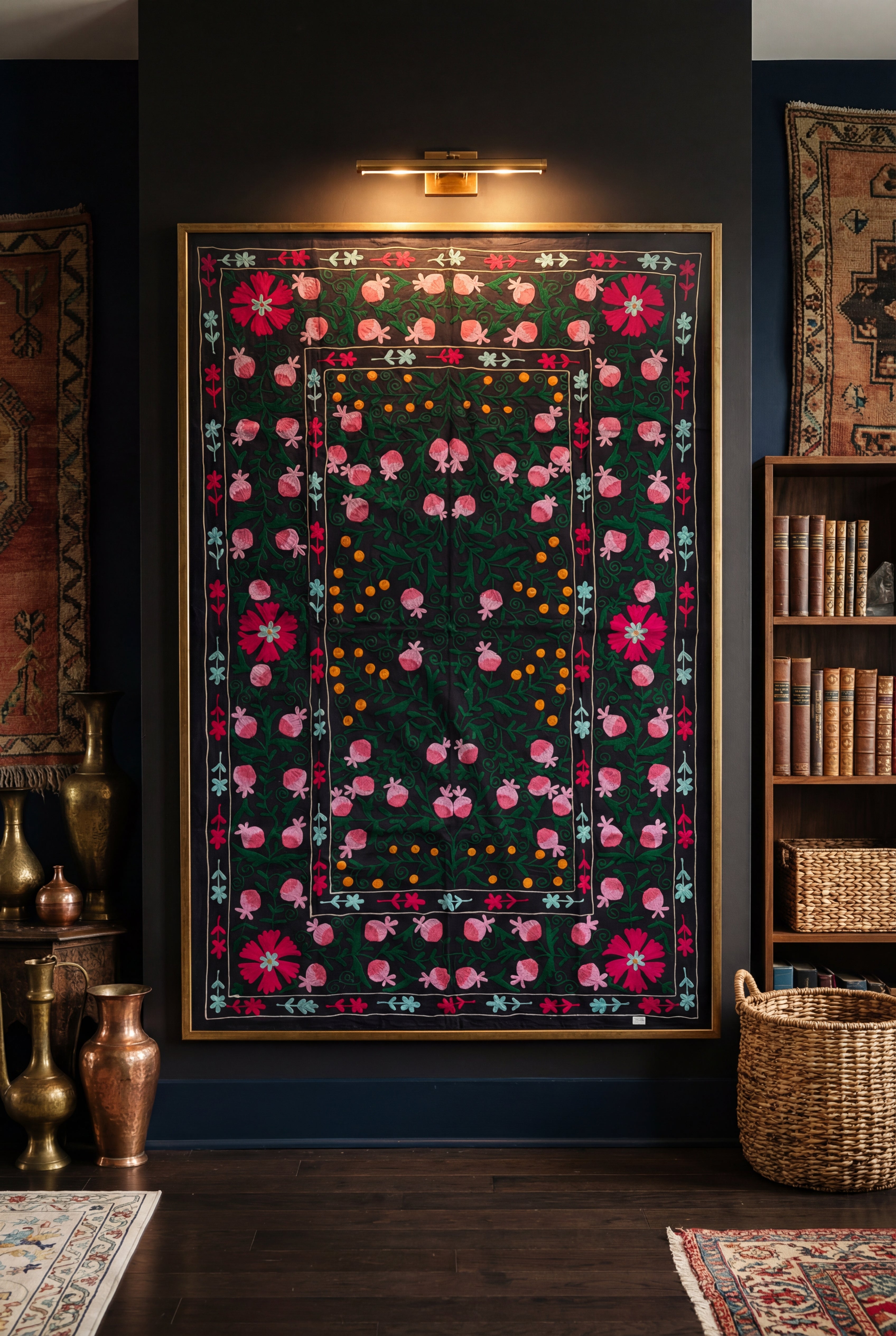 Chasing Canyons Hand-Embroidered Cotton Suzani Throw