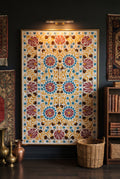 Wandering Ember Hand-Embroidered Cotton Suzani Throw