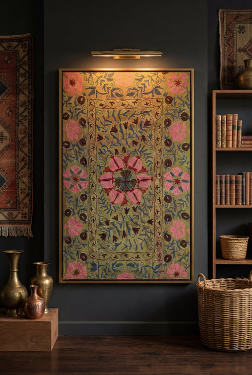 Amber Haze Luxury Vintage Suzani Kantha Throw