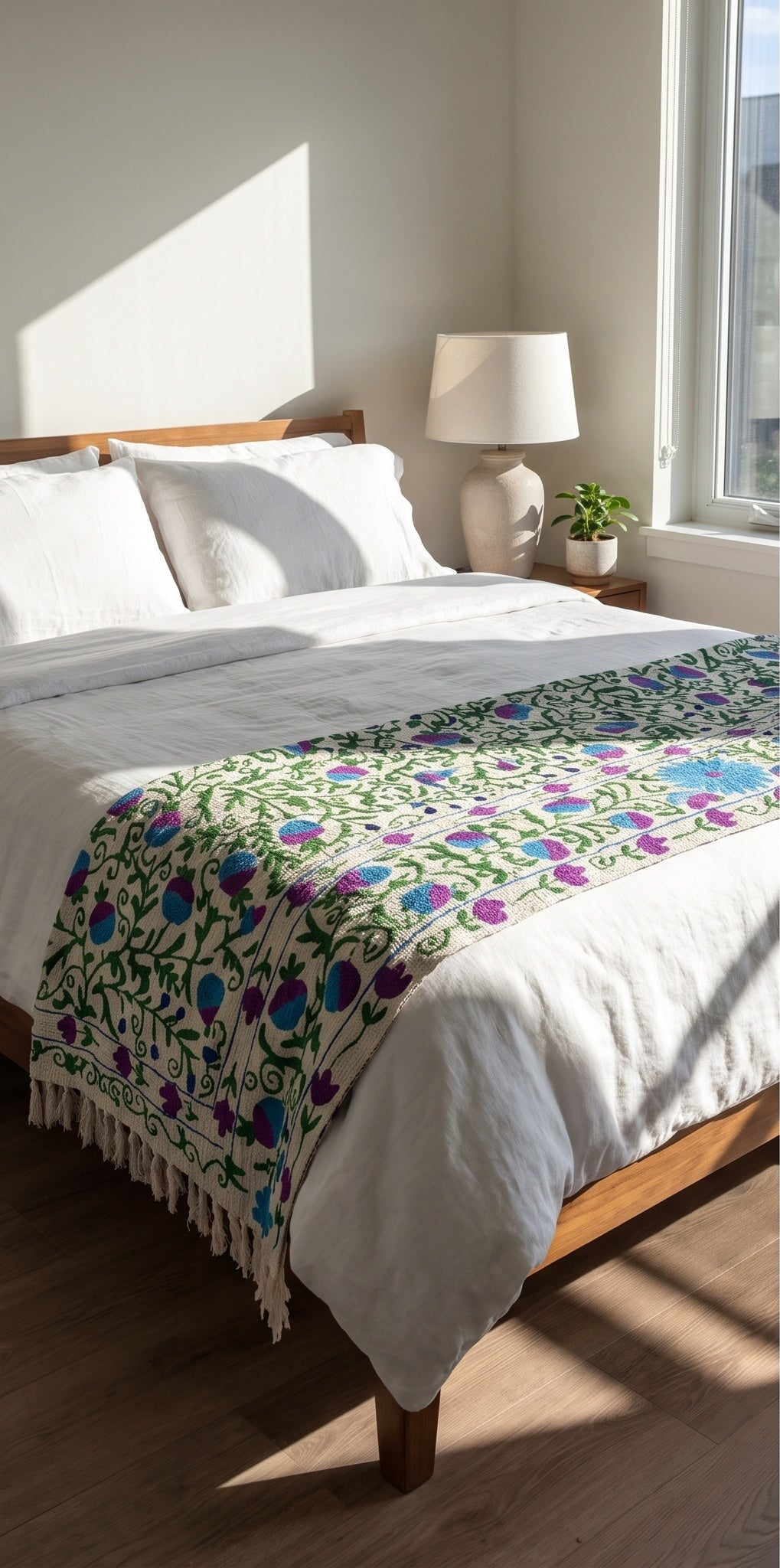 Gentle Glow Suzani throw — separated gallery photo 1