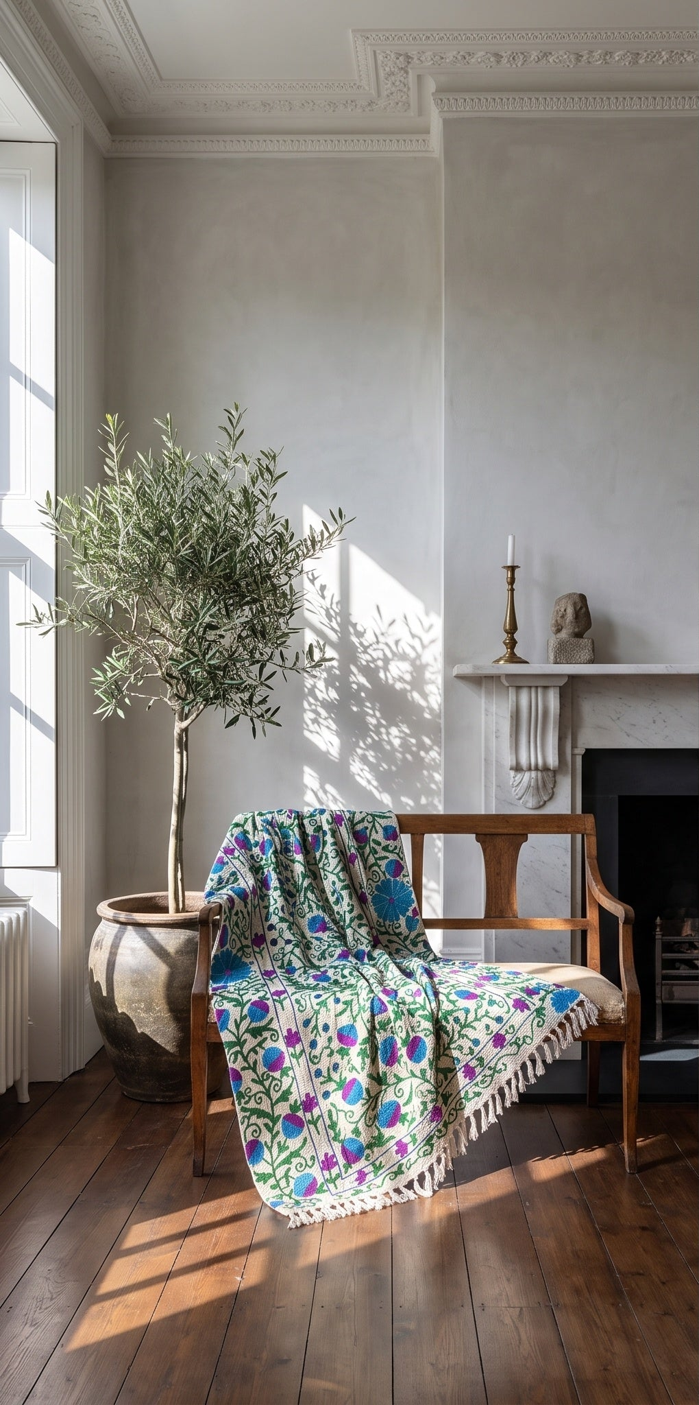Gentle Glow Suzani throw — separated gallery photo 3