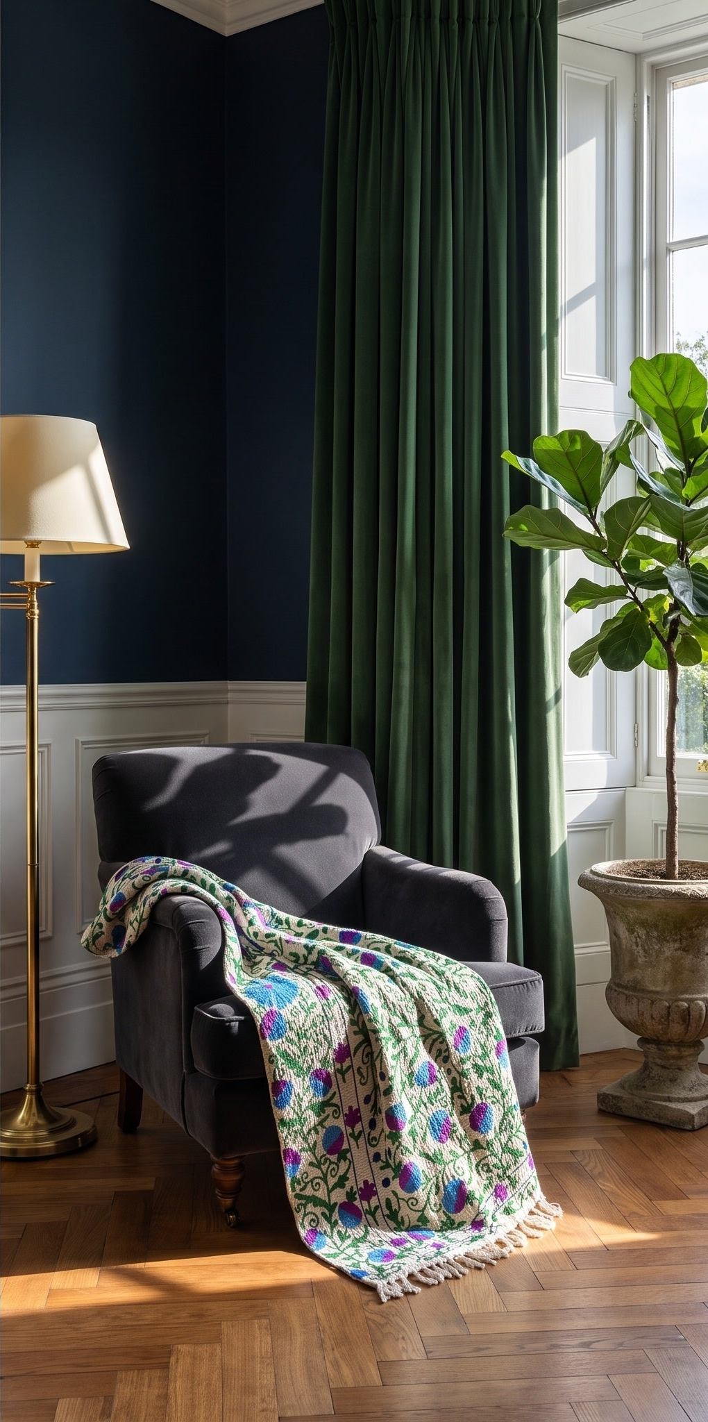 Gentle Glow Suzani throw — separated gallery photo 4