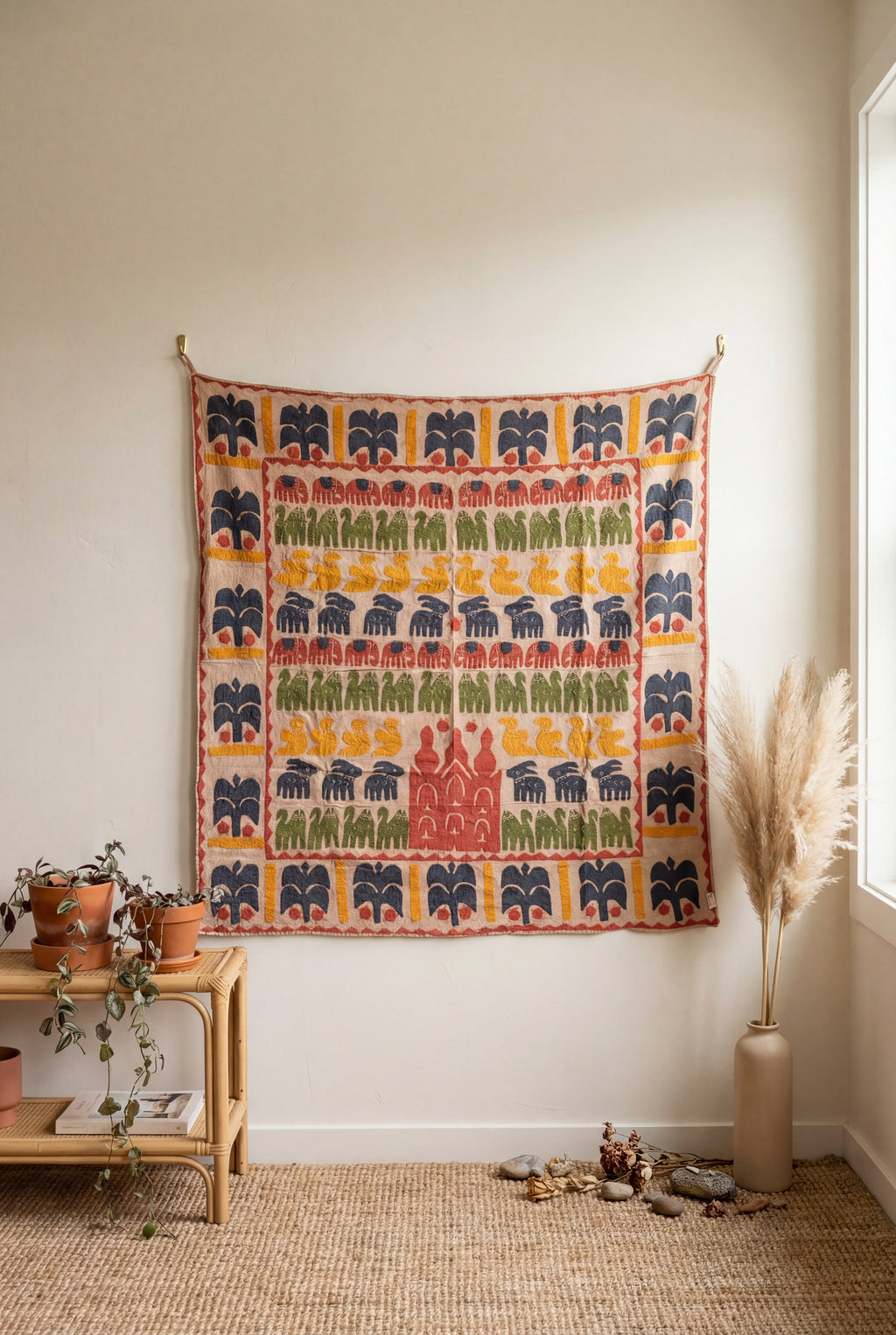 Big Stone Ember Pure Cotton Artisan Wall Hanging