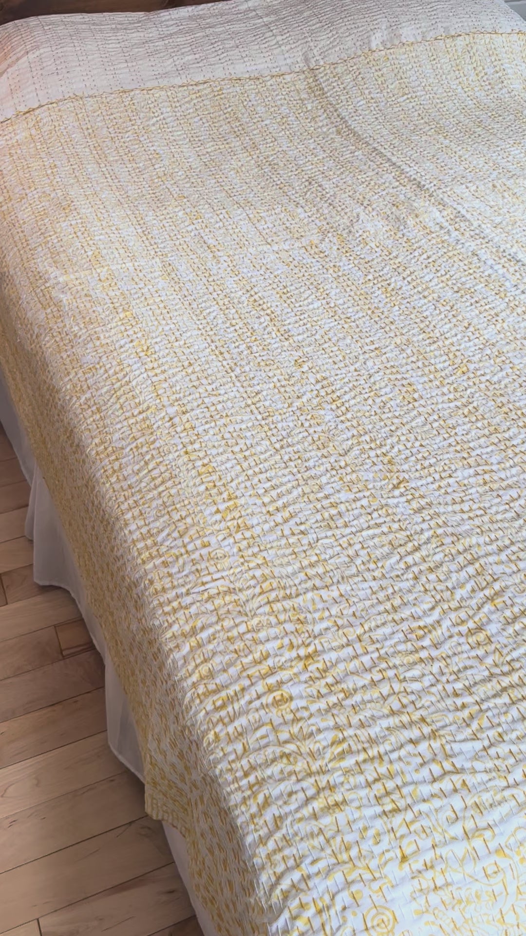 Dusk Terracotta Handmade Kantha Queen Bedsheet