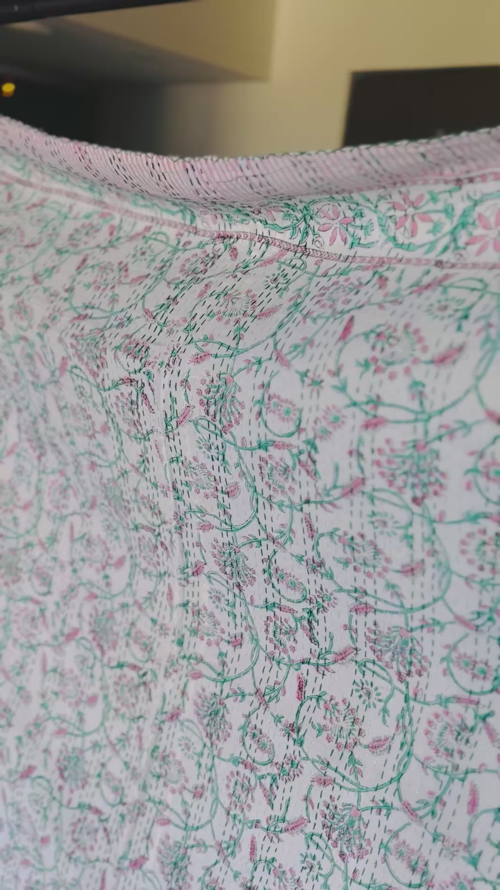 Heritage Indigo Handmade Kantha Queen bedspread