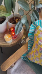 Yellow and Blue Cushion Cover