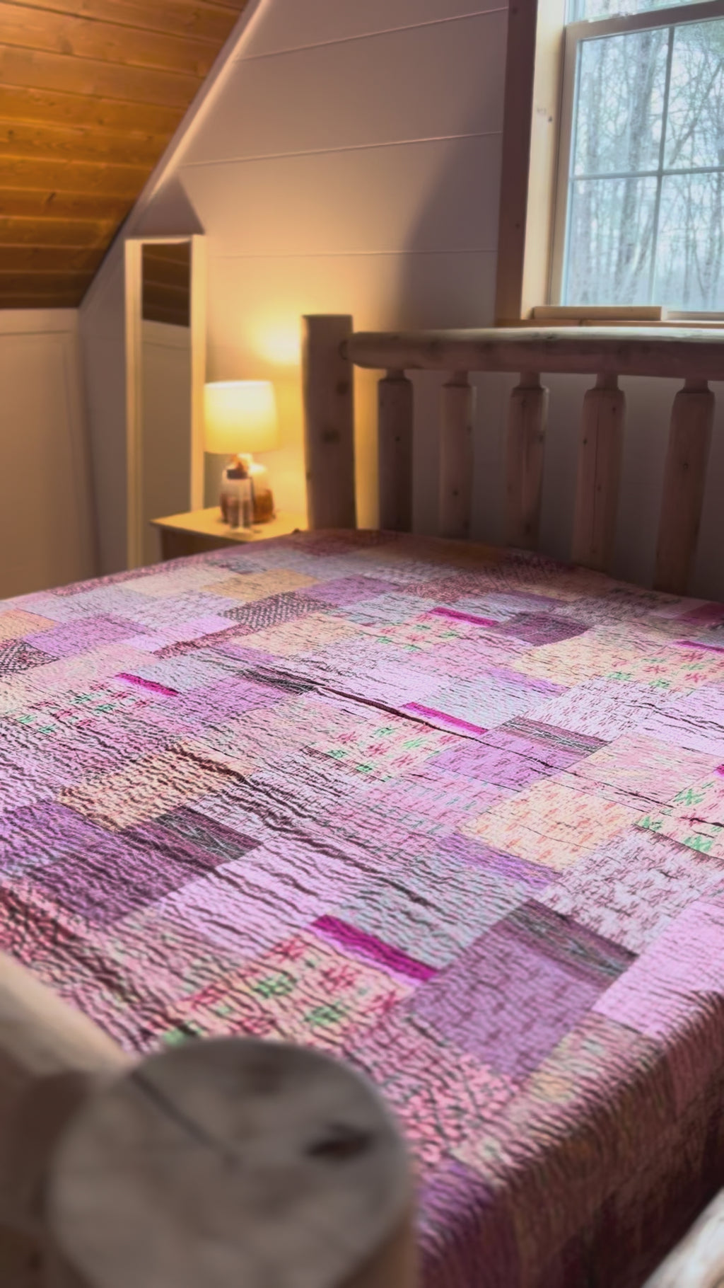 Silk Serene Cobalt Luxury Patola Kantha Bedspread