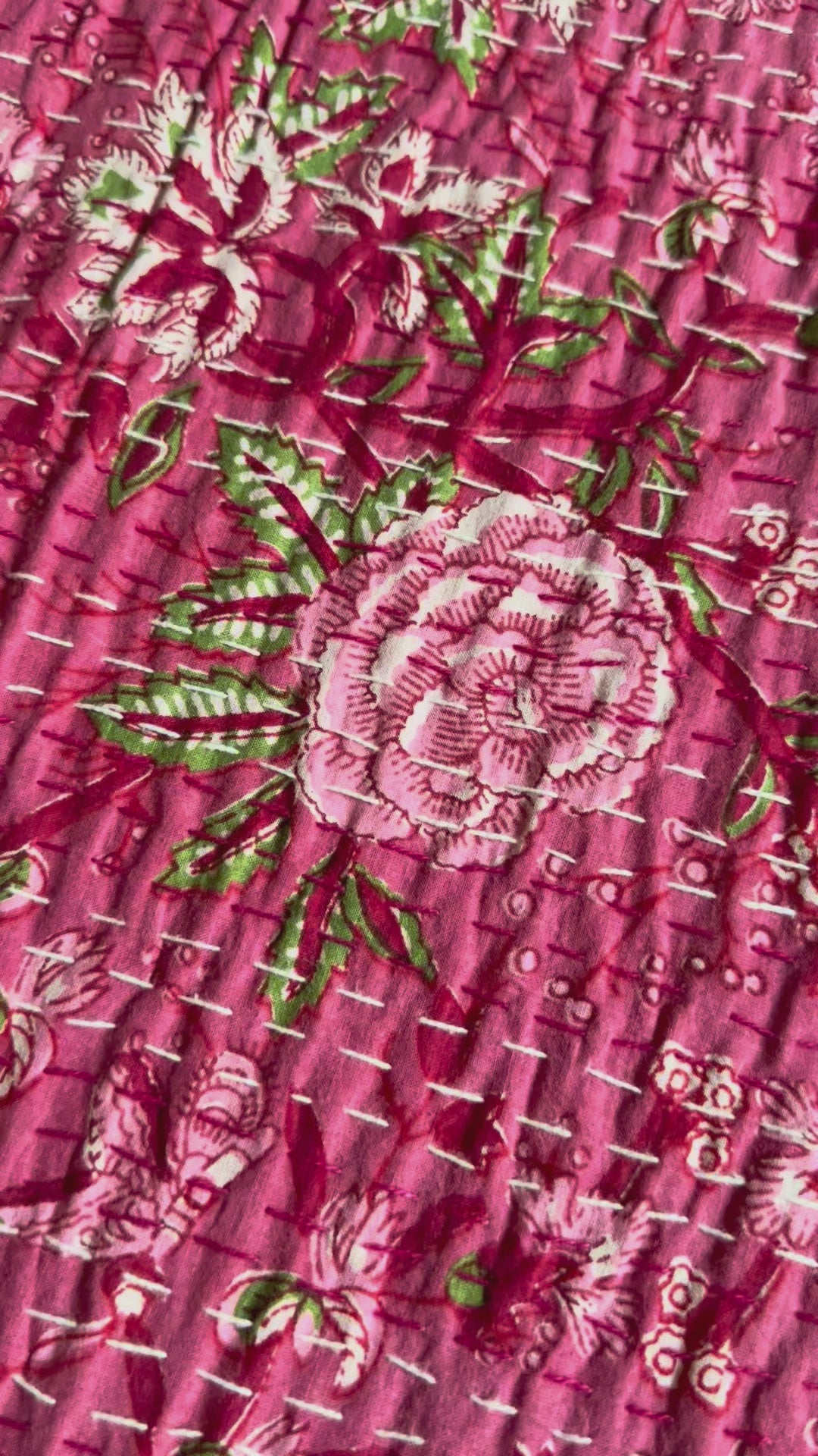 Rosemary Handmade Kantha Queen Bedspread