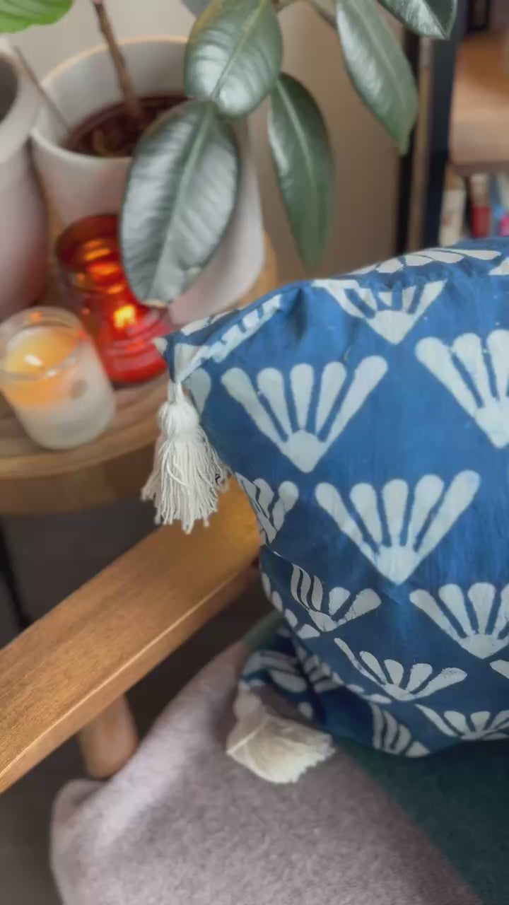 Indigo Blue Pattern Cushion Cover