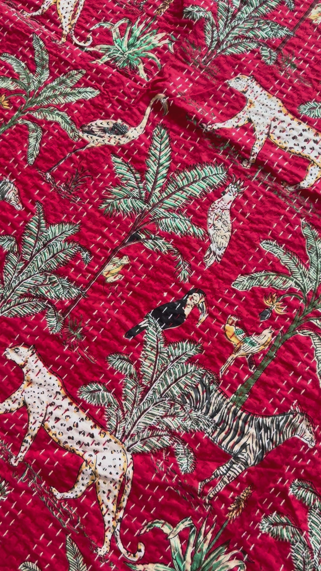 Soft Mist Cotton Reversible Kantha Throw