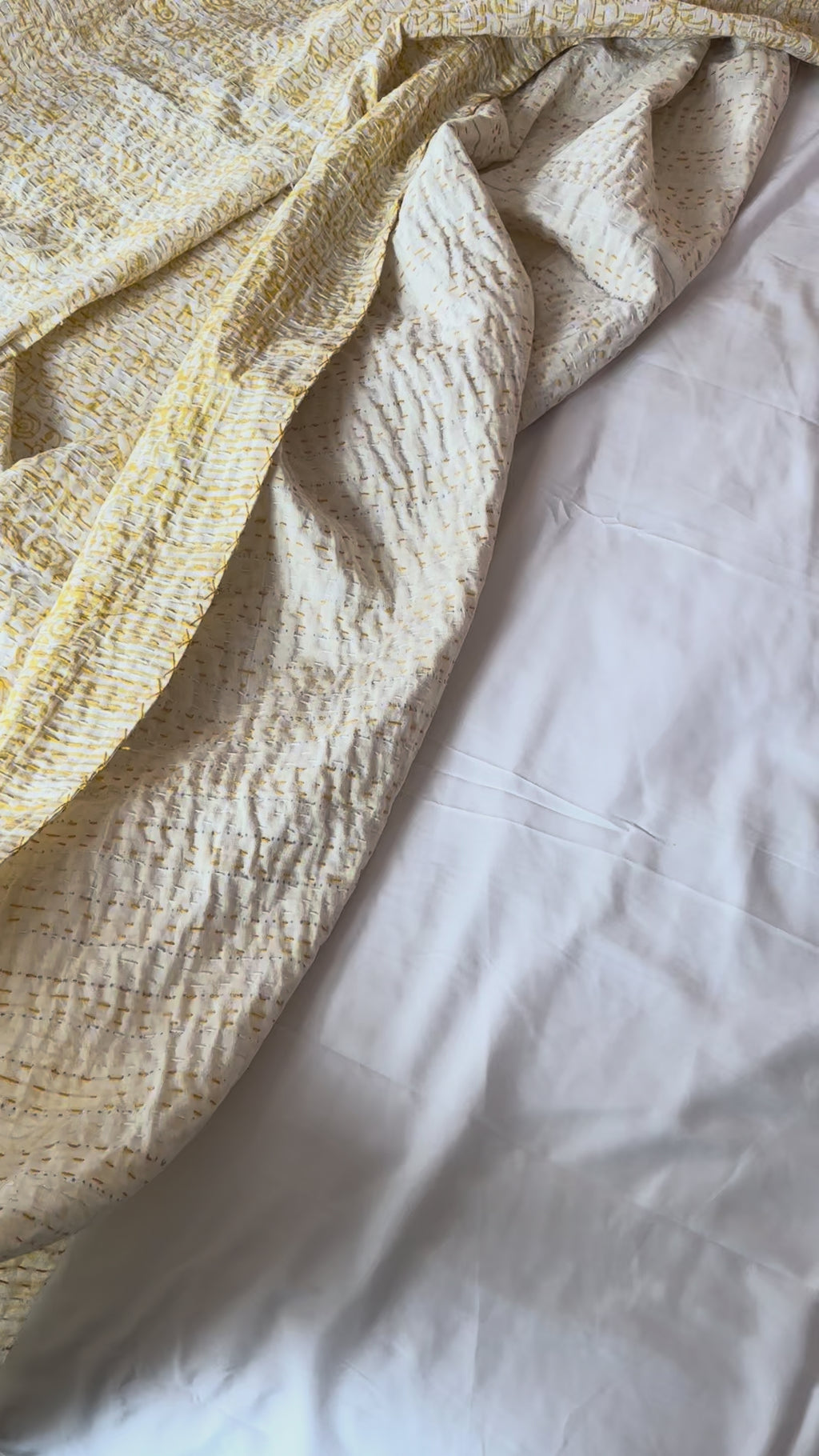 Dusk Terracotta Handmade Kantha Queen Bedsheet