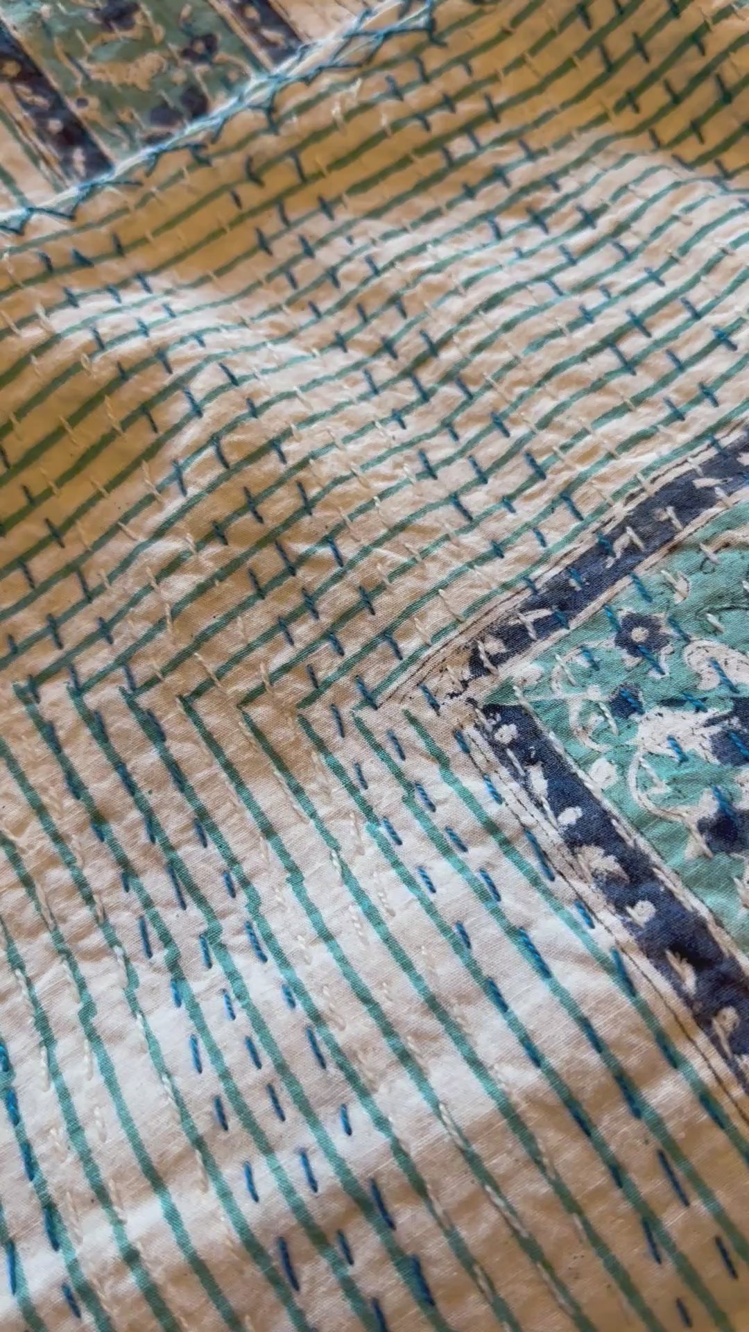 Amber Dream Handmade Kantha Queen Bedsheet
