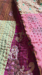 Deep Indigo Luxury Patola Kantha Bedspread