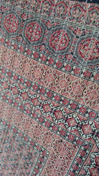 Serene Mist Handmade Ajrakh Queen Bedspread