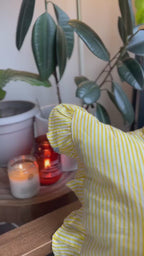 Decorative Yellow Striped Cushion Cover