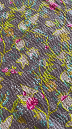 Sun Marigold Cotton Reversible Kantha Throw