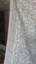 Heritage Indigo Handmade Kantha Queen bedspread