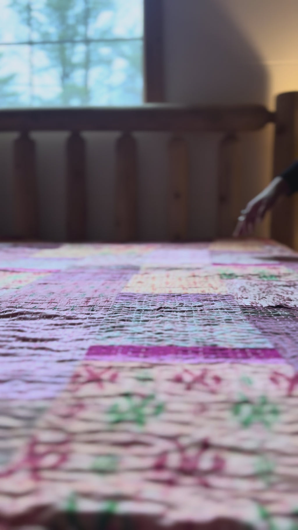 Silk Serene Cobalt Luxury Patola Kantha Bedspread