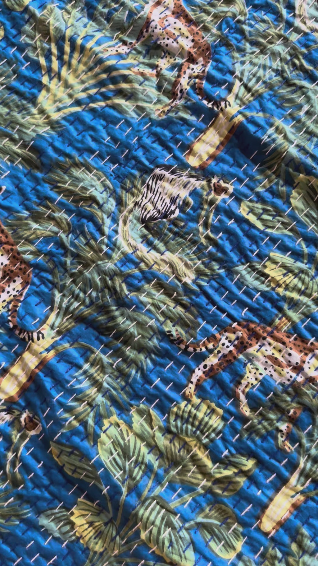 Sky Stone Cotton Reversible Kantha Throw