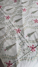 Radiant Bloom Hand Block Printed KING Bedsheet