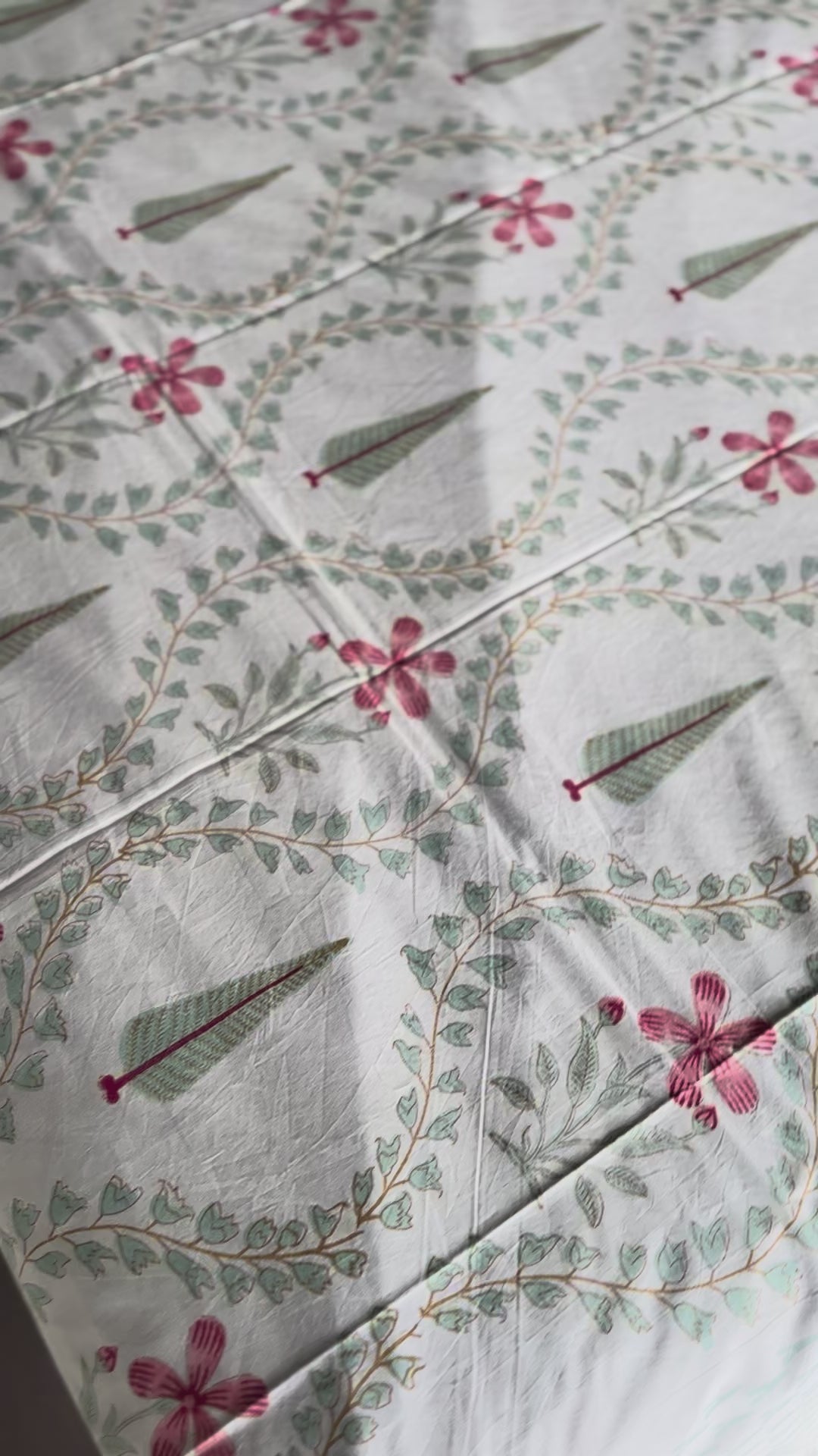 Radiant Bloom Hand Block Printed KING Bedsheet