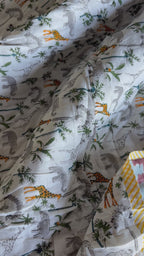 Tippy Toes and Trunks - 100% cotton Hand Made Artisnal Baby Quilt