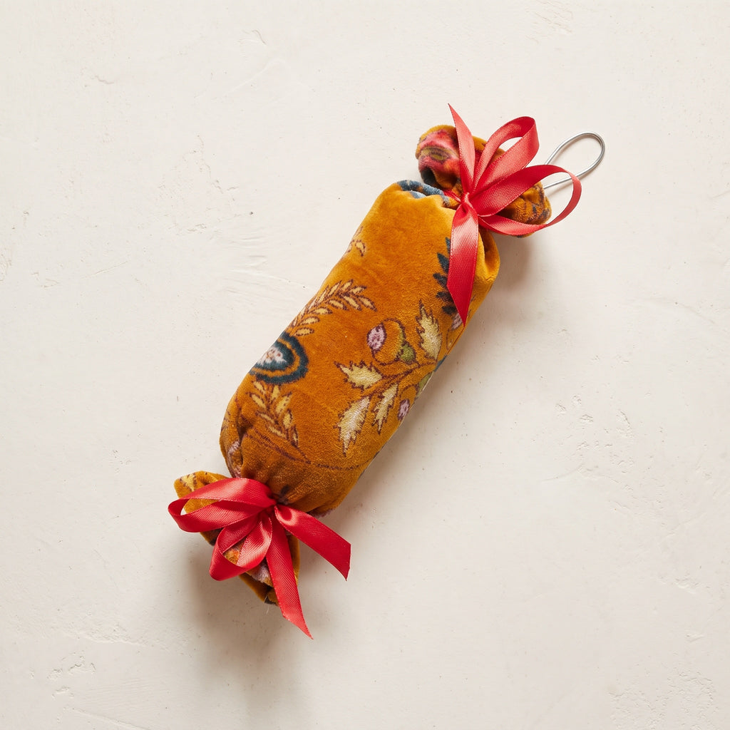 Handcrafted Cotton and Velvet Christmas Cracker Ornaments : Pack of 4