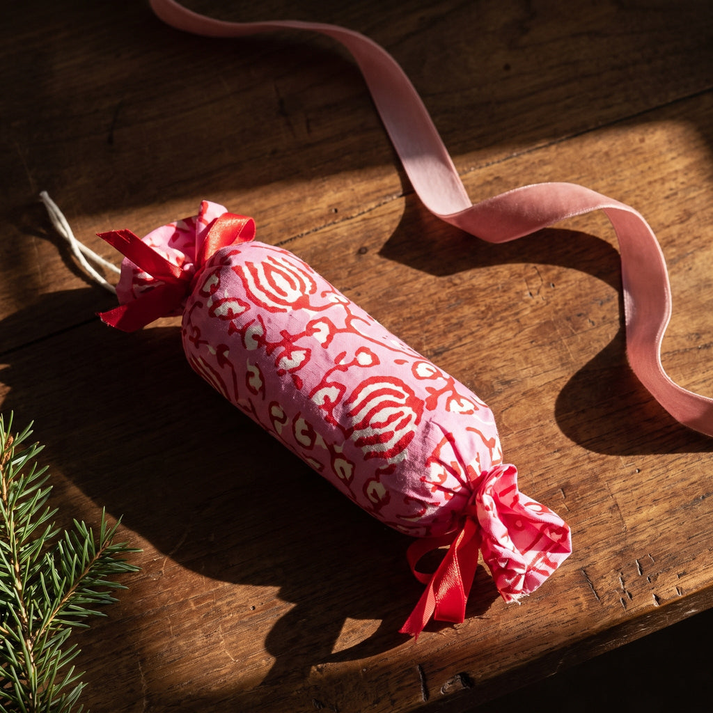 Dawn Whisper handcrafted cotton Christmas ornament – table styling