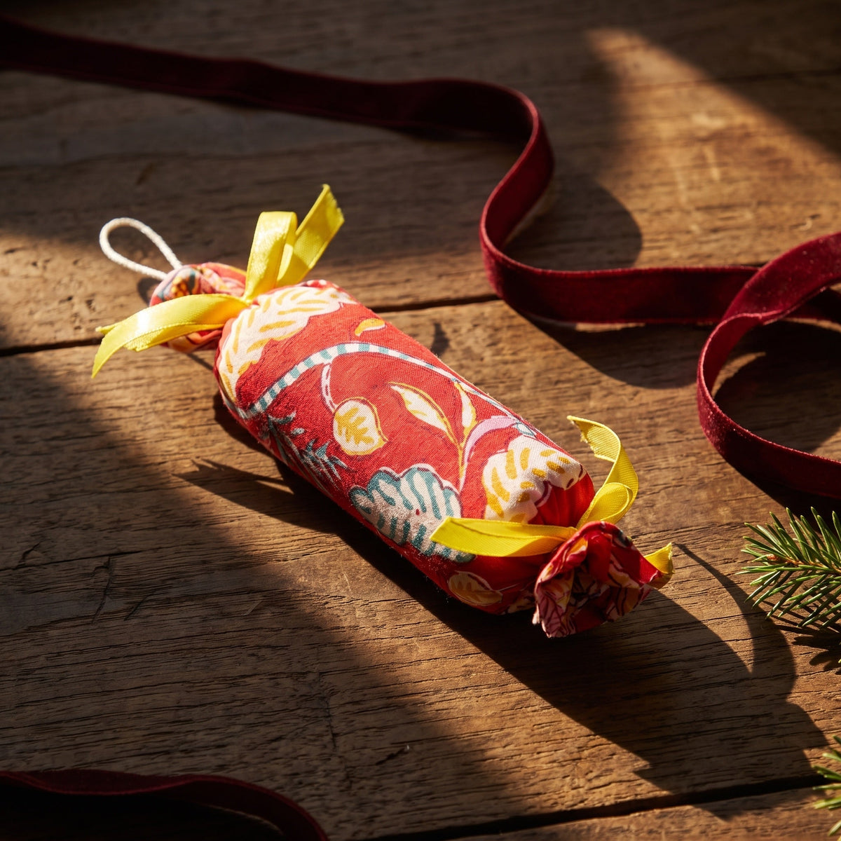 Fern Dew handcrafted cotton Christmas ornament – table styling