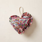 Examples of handcrafted cotton heart Christmas ornaments – random assortment pack of six