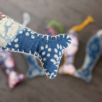Handcrafted cotton fish Christmas ornament, Verdant Fern design – close-up detail. Example from surprise pack of six.