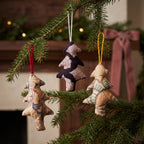 Handcrafted cotton Christmas tree ornament: A Sun design, styled on Christmas tree. Example design in surprise pack of six.