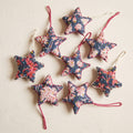 Handcrafted Beaded Cotton Star Christmas Ornaments, Pack of 6